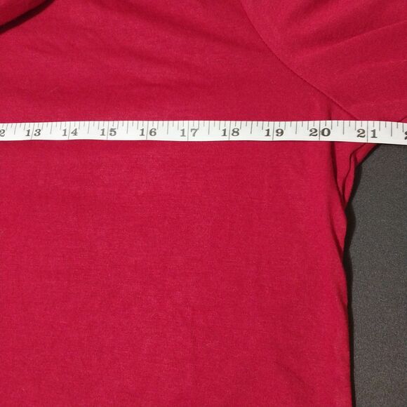 NWT Dorose top Womens Large maroon asymmetric off shoulder peasant sleeve drapey - Picture 5 of 7